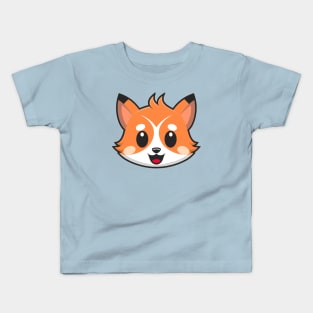 Cute Kawaii Fox Face Illustration Kids T-Shirt